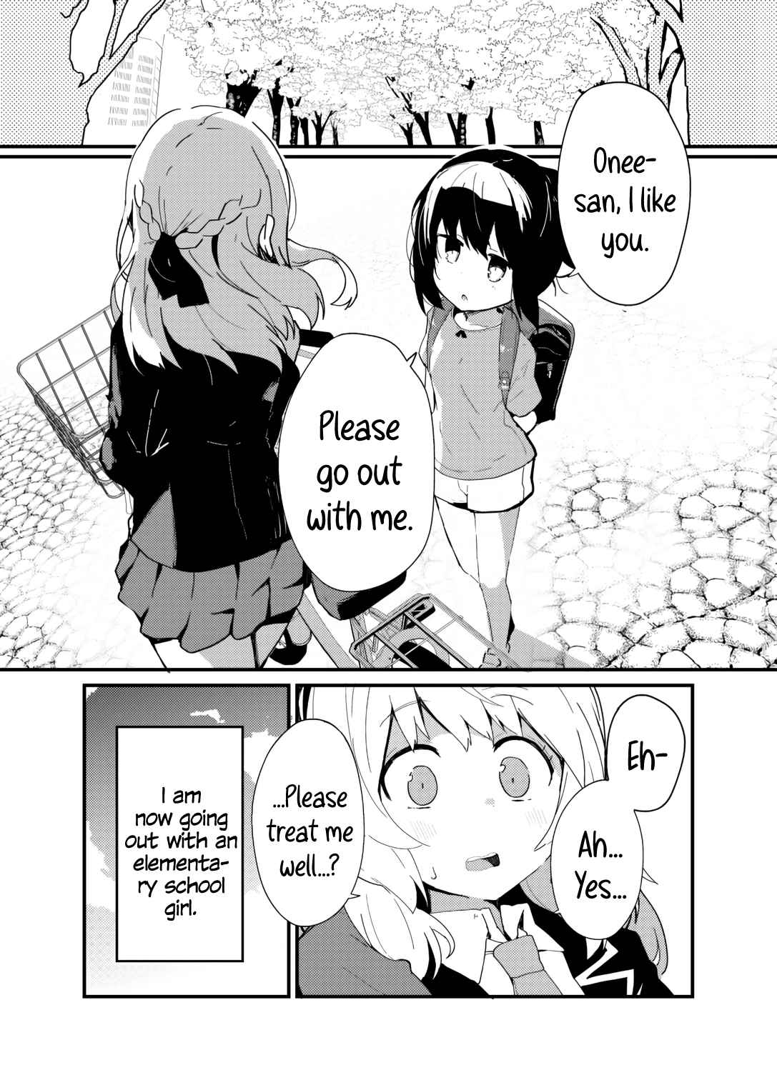 A manga about the start of an onee-loli relationship