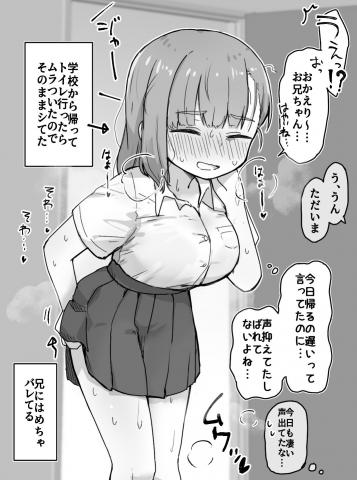 A manga about a little sister who is constantly being caught by her Onii-chan masturbating